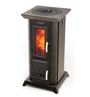 печь-камин отопительно-варочный тмф статика тетра черная бронза #