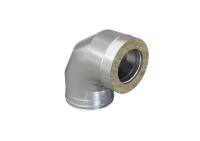 колено феррум утепленное угол 90° нержавеющее (430/0,5мм)/оцинкованное, ф100/200, по воде #