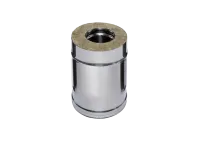 дымоход феррум утепленный нержавеющий (430/0,8мм)/зеркальный нержавеющий ф130/200 l=0,25 м по воде #